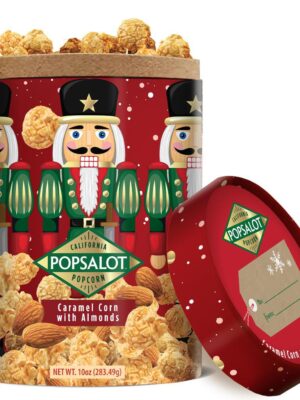 imported popsalot gourmet popcorn caramelo con almendras - 10z